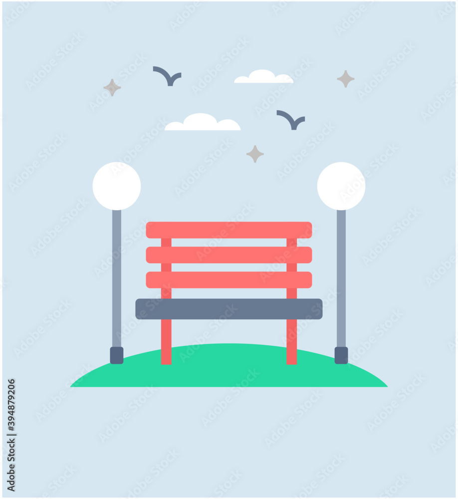 Wall mural Park Bench Vector 