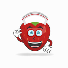 The Strawberry mascot character becomes a nurse. vector illustration