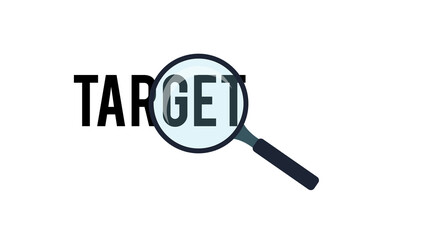  An image of a magnifying glass and the word target