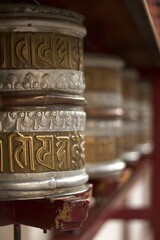 Tibetan prayer wheel at a monastery