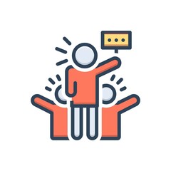 Color illustration icon for strike