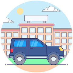 Hiking Jeep Vector 