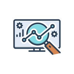 Color illustration icon for analysis
