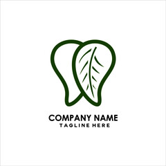 tooth shaped leaf logo vector
