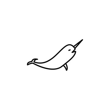 narwhal line icon. signs and symbols can be used for web, logo, mobile app, ui, ux