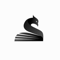 swan logo with simple concept