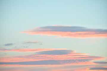 Pink clouds in the sky