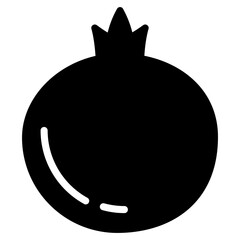 Fototapeta premium Pomegranate Glyph Vector 