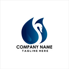 goose with blue gradient logo vector