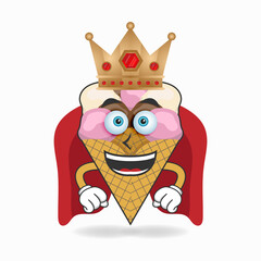The Ice Cream mascot character becomes a king. vector illustration