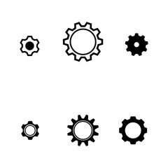 Vector illustration of gears with on the white background template. Gear vector icon. Web design icon. Gears and cogs symbol. Space for gear text.