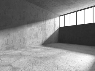 Abstract architecture background. Empty rough concrete interior