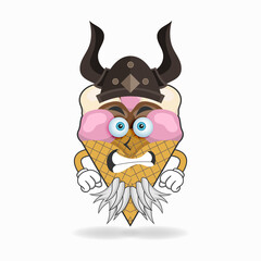 The Ice Cream mascot character becomes a fighter. vector illustration