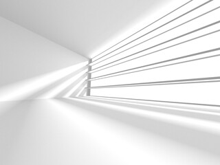 Illuminated room interior design. Modern architecture concept background