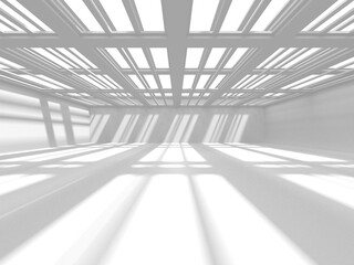 White Modern Empty Room. Abstract Building Concept