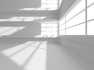 Abstract White Room Architecture Design Concept