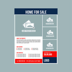 Obraz premium Real Home for sale flyer design template very modern