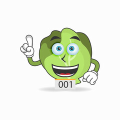 The Cabbage mascot character becomes a running athlete. vector illustration