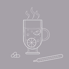 hot drink thermometer pills no pain vector image