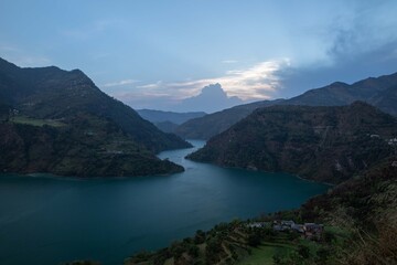 Naklejka na ściany i meble Natural Lake in Himachal Pradesh