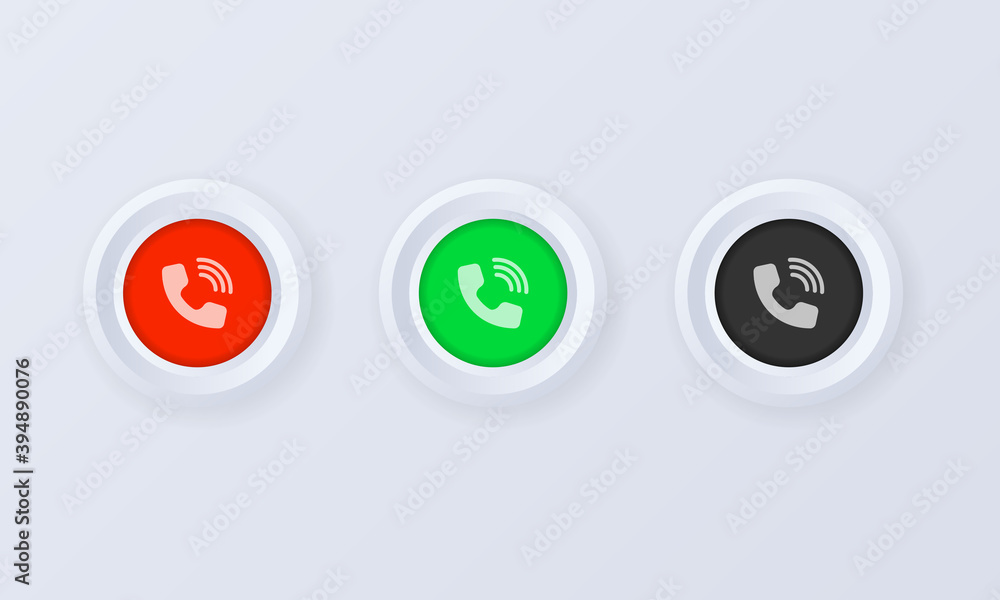 Poster answer and decline button icon set. button, sign, badge in 3d style. icon for website design, mobile
