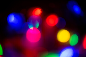 christmas lights, bokeh lights colourful