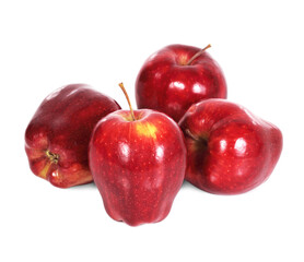 Ripe red apple isolated on white background.