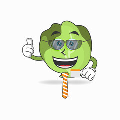 The Cabbage mascot character becomes a businessman. vector illustration