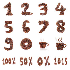 Coffee beans digits