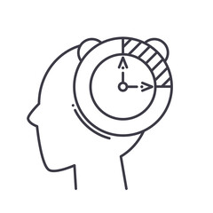 Patience mind icon, linear isolated illustration, thin line vector, web design sign, outline concept symbol with editable stroke on white background.