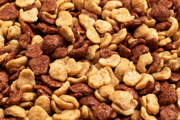 Mix of light and dark dry flakes background. Full Frame photo.