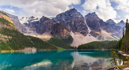 Valley of the Ten Peaks at Moraine Lake in Alberta Canada
