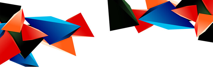 Triangle mosaic abstract background, 3d triangular low poly shapes. Geometric vector illustration for covers, banners, flyers and posters and other