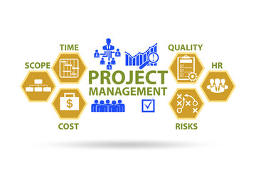 Project Management concept with key components