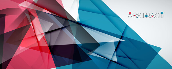 Obraz premium Geometric abstract background. Color triangle shapes. Vector illustration for covers, banners, flyers and posters and other designs