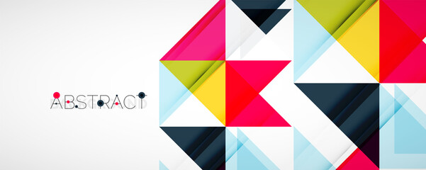 Geometric abstract background. Techno color triangle shapes. Vector illustration for covers, banners, flyers and posters and other designs