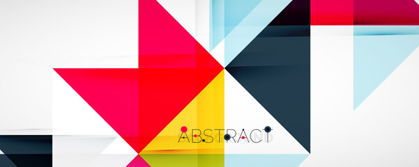 Geometric abstract background. Techno color triangle shapes. Vector illustration for covers, banners, flyers and posters and other designs