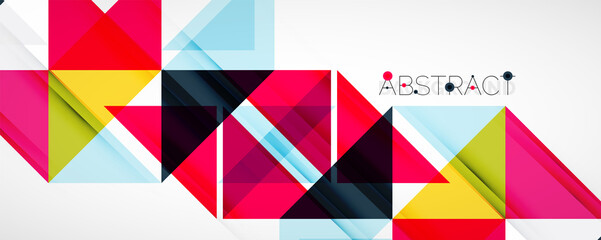 Geometric abstract background. Techno color triangle shapes. Vector illustration for covers, banners, flyers and posters and other designs