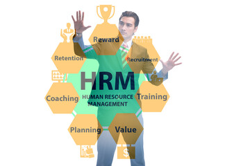 HRM - Human resource management concept with businessman