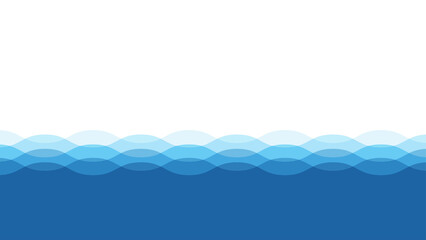 Blue water ocean wave layer vector background illustration.