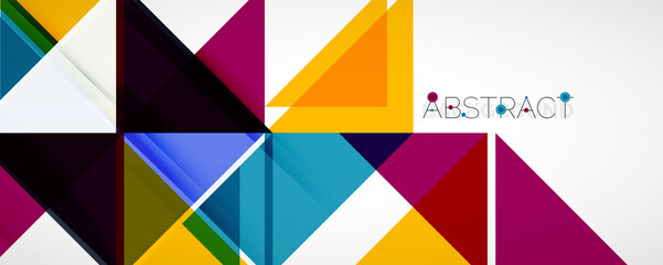 Geometric abstract background. Techno color triangle shapes. Vector illustration for covers, banners, flyers and posters and other designs