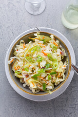 Vegan Coleslaw salad. Healthy cabbage salad.