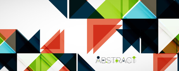 Geometric abstract background. Techno color triangle shapes. Vector illustration for covers, banners, flyers and posters and other designs