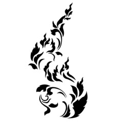 thai art black and white tattoo