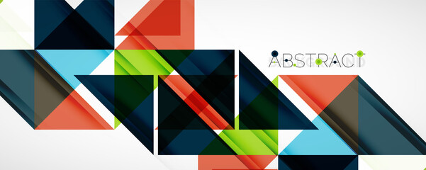 Geometric abstract background. Techno color triangle shapes. Vector illustration for covers, banners, flyers and posters and other designs