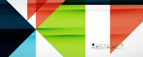 Obraz premium Geometric abstract background. Techno color triangle shapes. Vector illustration for covers, banners, flyers and posters and other designs