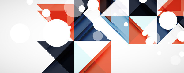 Fototapeta premium Set of vector triangle geometric backgrounds. Vector illustration for covers, banners, flyers and posters and other designs