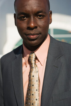 Black businessman smiling