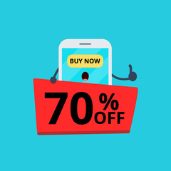 Smartphone online shop. Illustration vector graphic cartoon character of cute smartphone. Perfect for Ecommerce,sale, store web element. Illustration E-commerce Shopping Symbols.