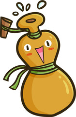Cute and funny calabash character laughing happily